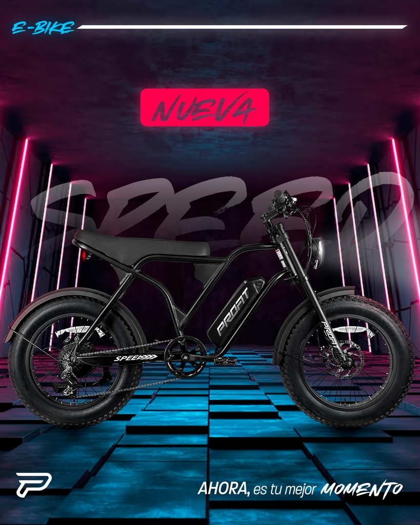 [7705084329827] BICICLETA ELÉCTRICA RIN 20 PROFIT 1X7 VELOCIDADES TIPO MOTO 48V/350W/10.4Ah