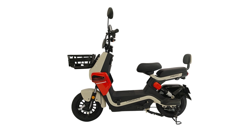 [7705084335569] BICIMOTO ELÉCTRICA CON PEDALES PROFIT TREMONT 500W BATERIA PLOMO ACIDO 60/20AH (Beige-Naranja)